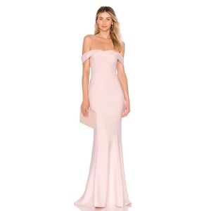 NEW Likely Bartolli Off Shoulder Pink Gown Dress